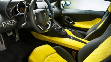 Lamborghini Aventador LP720-4 50 Anniversario black and yellow interior