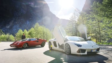 Lamborghini Aventador and Countach