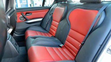 BMW M3 CRT saloon red leather rear seats
