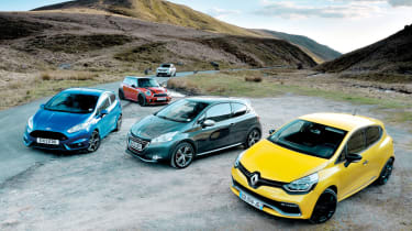 Ford Fiesta ST v Peugeot 208 GTI v Nissan Juke Nismo v Mini Cooper S JCW v Renault Clio 200 Turbo