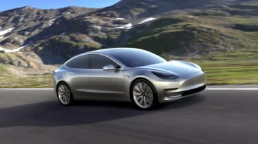 Tesla Model 3 press silver