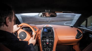 Aston Martin One-77 review and pictures interior driving shot