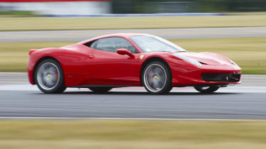 Red Ferrari 458 Italia on track