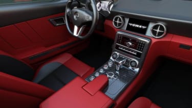 Retro Gullwing America Mercedes SLS AMG Roadster interior red