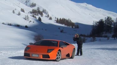 Lamborghini Murcielago in snow