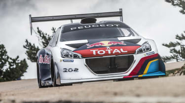 Peugeot 208 T16 Pikes Peak video Red Bull livery