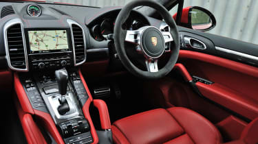 2013 Porsche Cayenne Turbo S interior dashboard red leather