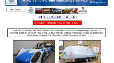 evo&#039;s Radical Clubsport and Brian James RS2 trailer stolen