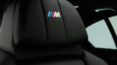 New BMW M5 M Performance Edition stitched headreast logo