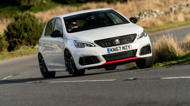 Hyundai i30N group test (Golf GTI and Peugeot 308 GTI) - front