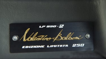 Lamborghini LP550-2 manufacturer plaque