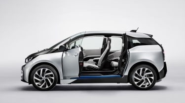 BMW i3 silver doors open