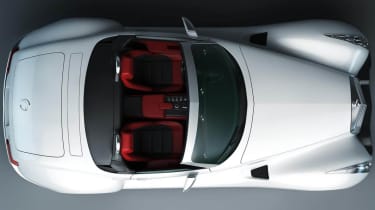 Retro Gullwing America Mercedes SLS AMG Roadster white overhead