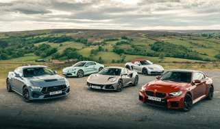 BMW M2 v Porsche Boxster GTS v Lotus Emira v Alpine A110 v Ford Mustang
