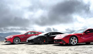 Ferrari F12 v Lamborghini Aventador v Aston Martin Vanquish video