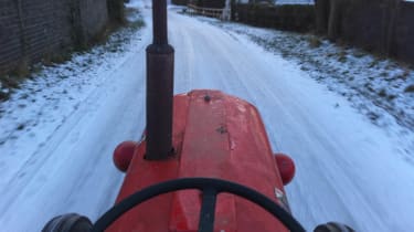 Tractor in the snow