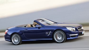 2013 Mercedes SL65 AMG side profile roof down