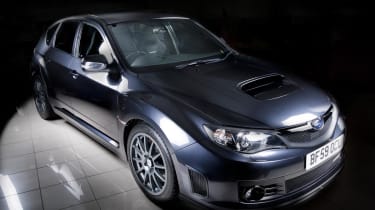 Subaru Impreza Cosworth lit up