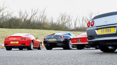 Ferrari 599 GTB vs 275 GTB, Daytona, 550 Maranello and 575M