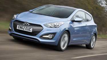 Hyundai i30 three-door front blue