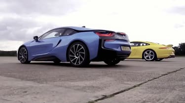 BMW i8 v Porsche 911 Carrera 2S Powerkit: drag race