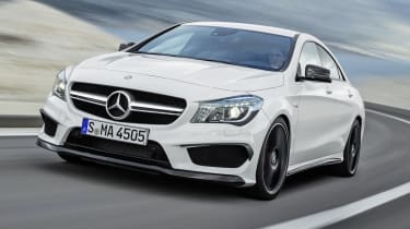 Mercedes-Benz CLA45 AMG white front view