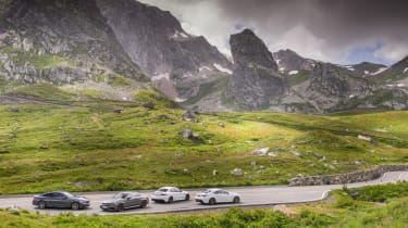 M4 vs C63 vs RC F vs Giulia QV in the Alps 