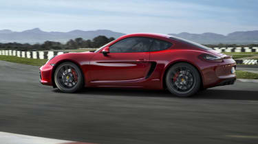 Porsche Cayman GTS red side profile