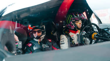 James Taylor riding in the Toyota GR Yaris Rally1