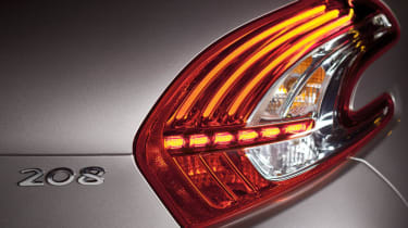 New Peugeot 208 hatchback rear light