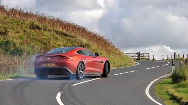 New Aston Martin Vanquish slide sideways drift