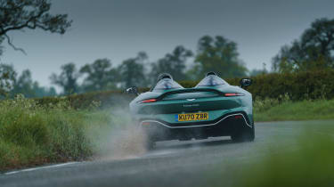 Aston Martin V12 Speedster review – rear cornering