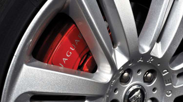 Jaguar XFR wheel and brake caliper