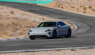 Porsche Taycan GTS 2022 review – front cornering