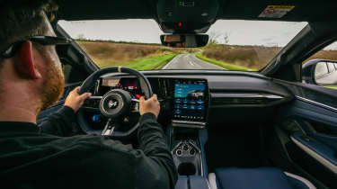 Alpine A390 interior driving