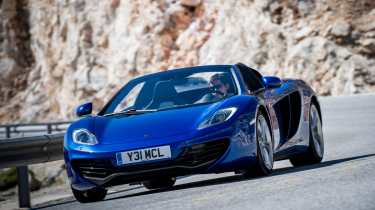 McLaren 12C Spider azure blue front