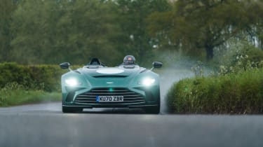 Aston Martin V12 Speedster review – front cornering