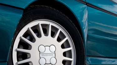 VW Golf Rallye wheel and blistered wheel arch