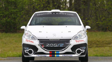 Peugeot 208 R2 rally car front view