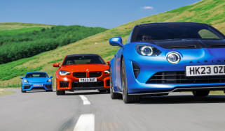 BMW M2 v Porsche Cayman GT4 v Alpine A110 R road