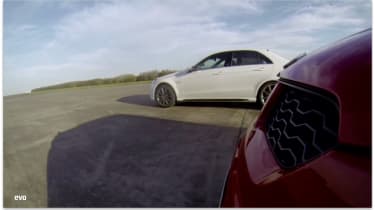 Mercedes E63 S AMG v Vauxhall VXR8 GTS: drag race video