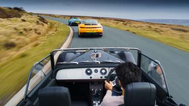 Morgan v Maserati v Porsche