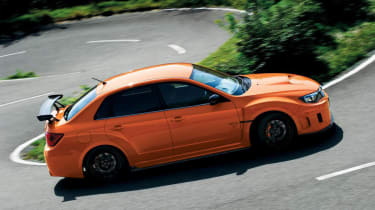 Subaru Impreza WRX STI tS Type RA Tangerine Orange side profile