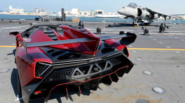 Lamborghini Veneno Roadster aircraft carrier