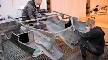 Prepping a rear Koenigsegg clamshell