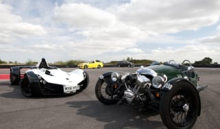 Morgan 3 Wheeler v Vauxhall Maloo v Mercedes ML63 v BAC Mono
