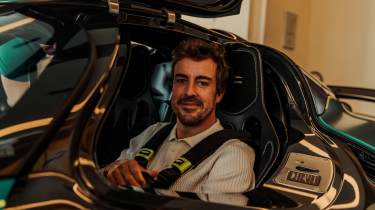 Fernando Alonso in his Aston Martin Valkyrie