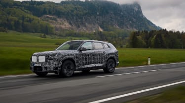 BMW XM prototype drive – front quarter tracking 