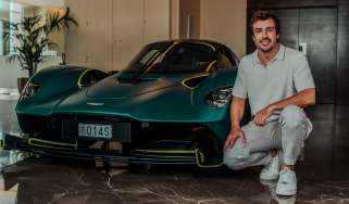 Fernando Alonso with his Aston Martin Valkyrie