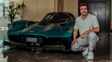 Fernando Alonso with his Aston Martin Valkyrie